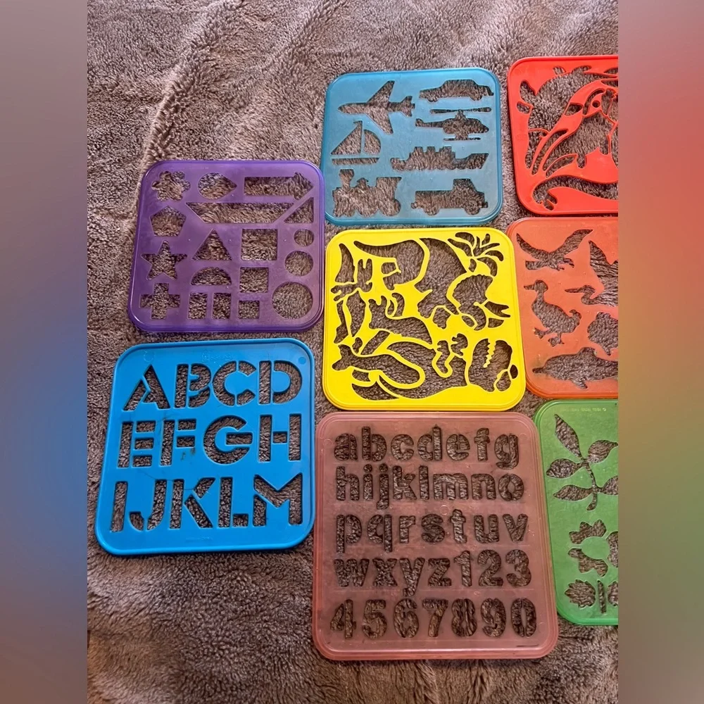 Tupperware stencils from the 80’s. 14 various designs.